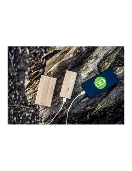 BAMBUSOWY POWER BANK REKLAMOWY  z nadrukiem UV LOGO  10 szt