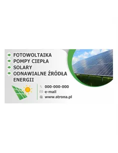 Baner reklamowy gotowe wzory banerów - Fotowoltaika, pompy ciepła, solary, odnawialne źródła energii