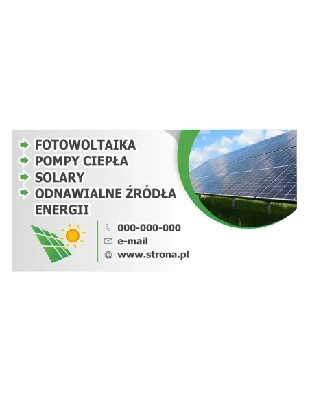 Baner reklamowy gotowe wzory banerów - Fotowoltaika, pompy ciepła, solary, odnawialne źródła energii