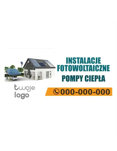 Baner reklamowy gotowe wzory banerów - Instalacje fotowoltaiczne, pompy ciepła