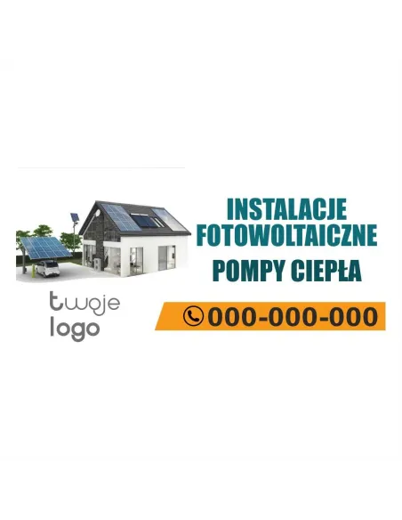 Baner reklamowy gotowe wzory banerów - Instalacje fotowoltaiczne, pompy ciepła