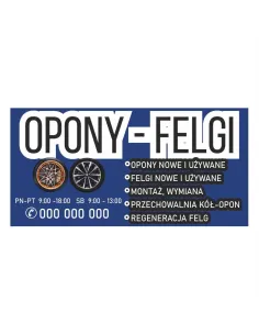 Baner reklamowy gotowe wzory banerów - Opony - felgi