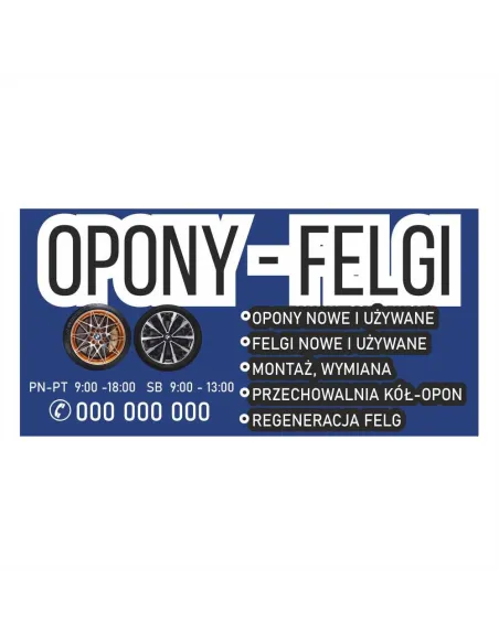 Baner reklamowy gotowe wzory banerów - Opony - felgi