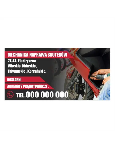 Baner reklamowy gotowe wzory banerów - Mechanika naprawa skuterów