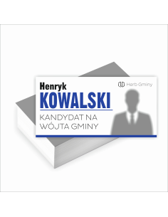 Wizytówki wyborcze GOTOWY PROJEKT GRATIS 200 sztuk WYBORY KANDYDAT NA WÓJTA GMINY
