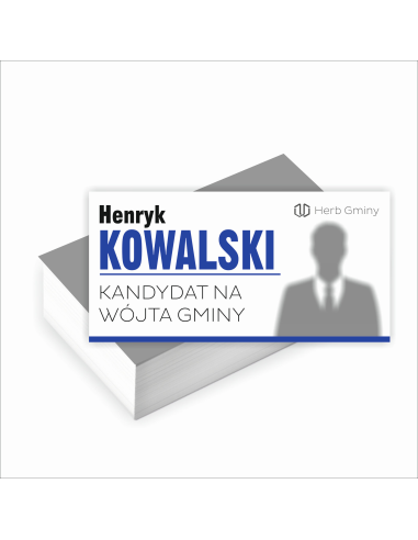 Wizytówki wyborcze GOTOWY PROJEKT GRATIS 200 sztuk WYBORY KANDYDAT NA WÓJTA GMINY