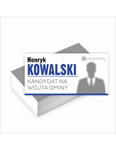 Wizytówki wyborcze GOTOWY PROJEKT GRATIS 200 sztuk WYBORY KANDYDAT NA WÓJTA GMINY