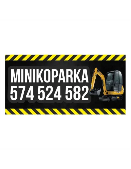 Baner reklamowy gotowe wzory banerów - Minikoparka