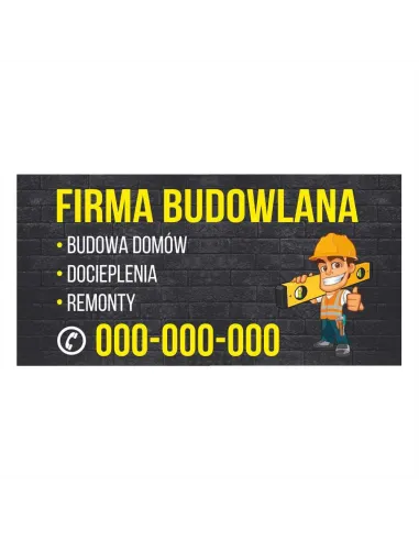 Baner reklamowy gotowe wzory banerów - Firma budowlana