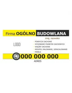 Baner reklamowy gotowe wzory banerów - Firma ogólno budowlana