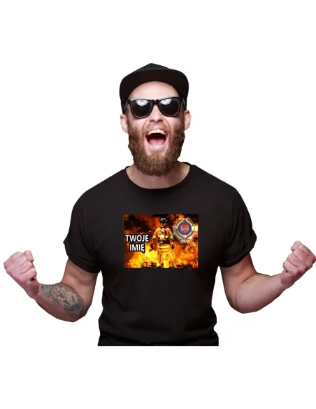 Koszulka Straż pożarna OSP dla strażaka z nazwą jednostki