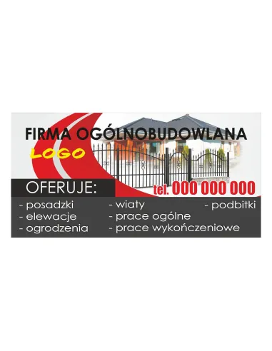 Baner reklamowy gotowe wzory banerów - Firma ogólnobudowlana