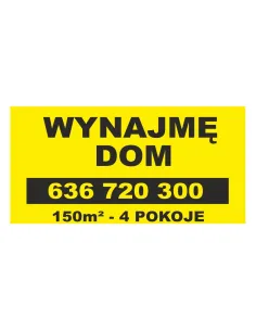 Baner reklamowy gotowe wzory banerów - Wynajmę dom