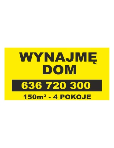 Baner reklamowy gotowe wzory banerów - Wynajmę dom