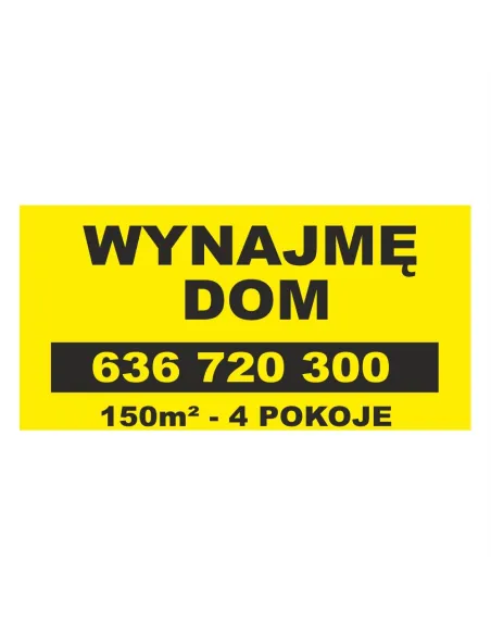 Baner reklamowy gotowe wzory banerów - Wynajmę dom