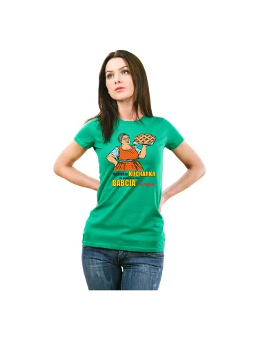 Koszulka z nadrukiem najlepsza kucharka a przede wszystkim babcia imię