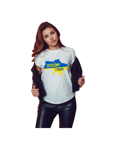 Koszulka z nadrukiem JESTEŚMY Z WAMI
