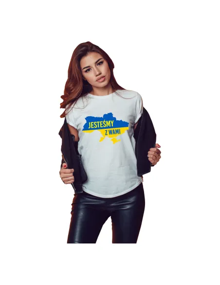 Koszulka z nadrukiem JESTEŚMY Z WAMI