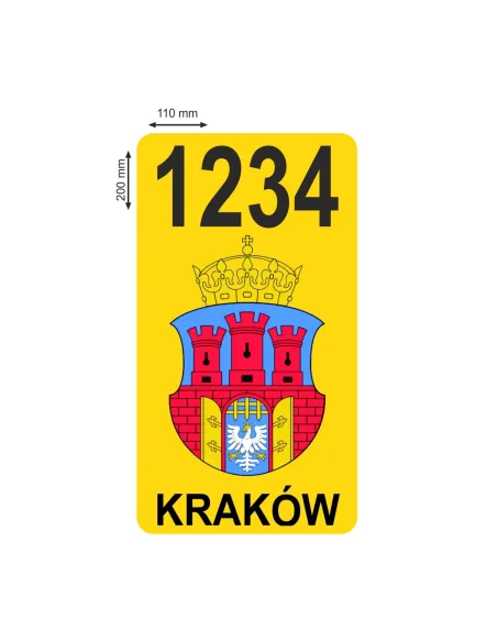 NAKLEJKI MAGNETYCZNE oznaczenie TAXI KRAKÓW numer