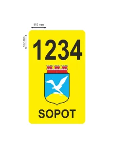 NAKLEJKI MAGNETYCZNE oznaczenie TAXI SOPOT numer