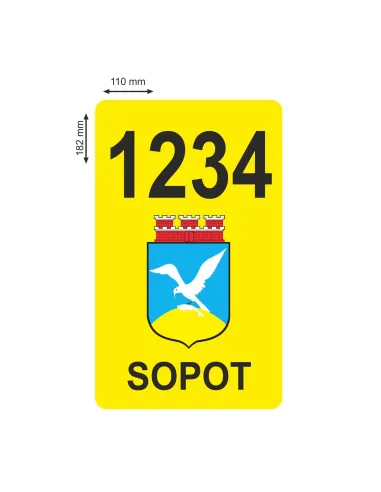 NAKLEJKI MAGNETYCZNE oznaczenie TAXI SOPOT numer