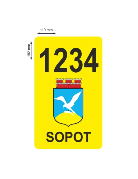 NAKLEJKI MAGNETYCZNE oznaczenie TAXI SOPOT numer
