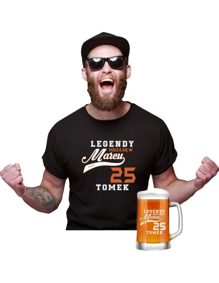 Koszulka + Kufel PREZENT na URODZINY 30 40 50 60