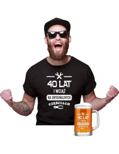 Koszulka + Kufel PREZENT na URODZINY 30 40 50 60