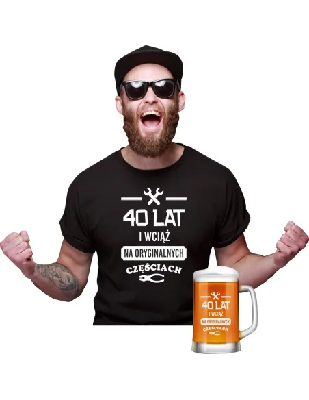 Koszulka + Kufel PREZENT na URODZINY 30 40 50 60