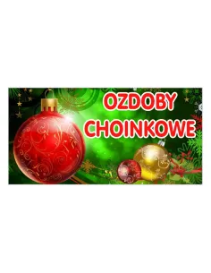 BANER OZDOBY ŚWIĄTECZNE LAMPKI BOMBKI
