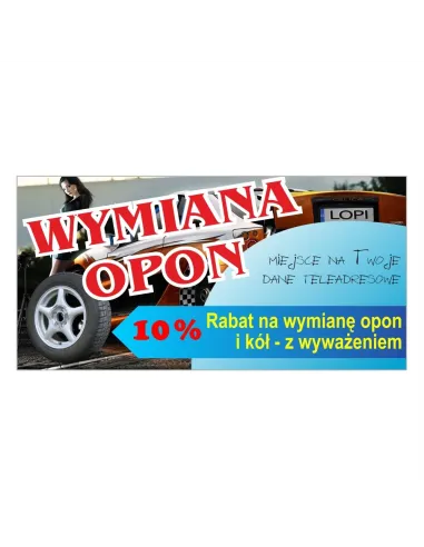 Baner reklamowy gotowe wzory banerów - Wymiana opon