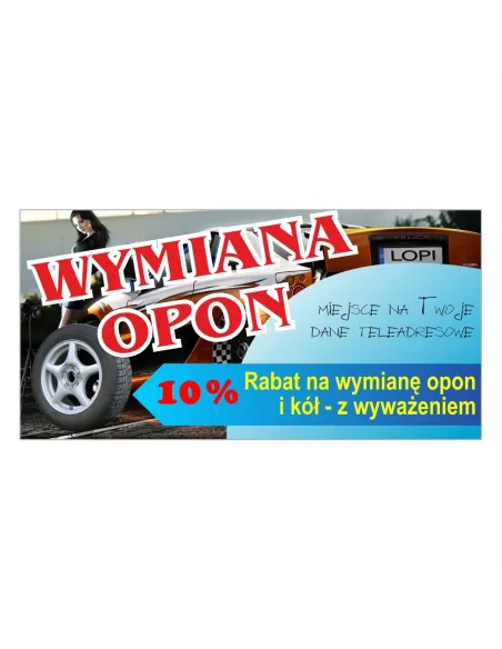 Baner reklamowy gotowe wzory banerów - Wymiana opon