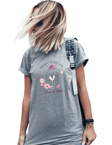 Koszulka z imionami PREZENT BĘDZIEMY RODZICAMI