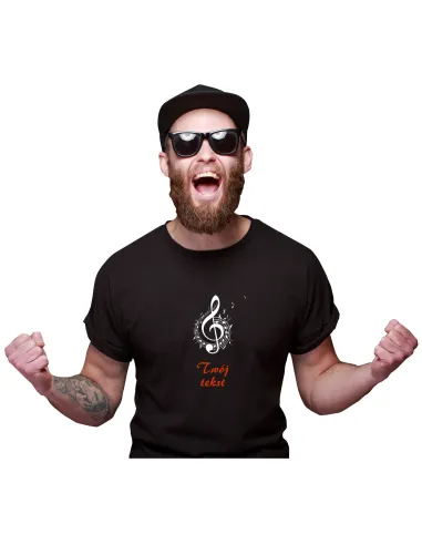 Koszulka z nadrukiem dla CHŁOPAKA twój tekst NUTA