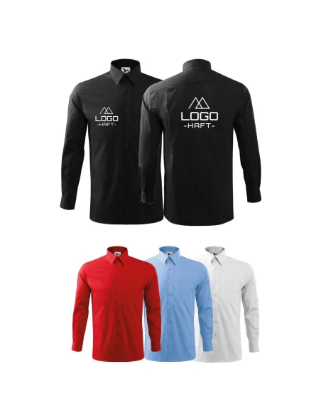 Koszula męska na dł. rękaw z haftem LOGO FIRMY x5