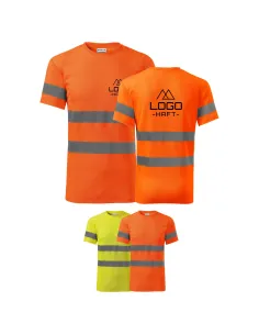 Koszulka T-shirt robocza Odblaskowa z HAFTEM LOGO