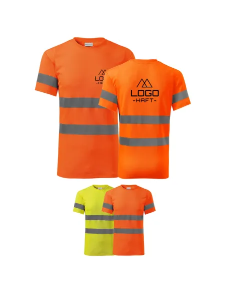 Koszulka T-shirt robocza Odblaskowa z HAFTEM LOGO