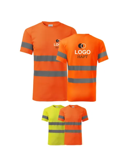 Koszulka robocza odblaskowa z własnym haftem LOGO