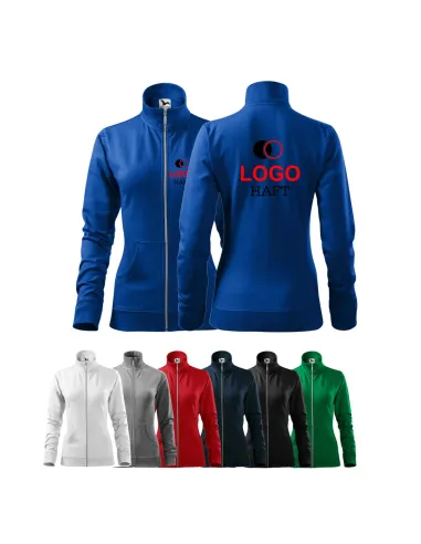 Bluza damska rozpinana z haftem LOGO FIRMY NADRUK