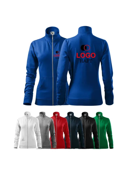 Bluza damska rozpinana z haftem LOGO FIRMY NADRUK