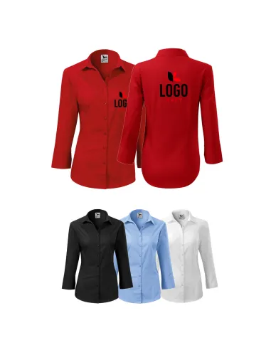 KOSZULA DAMSKA Z WŁASNYM HAFTEM NADRUKIEM LOGO