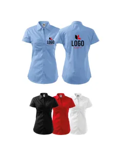 KOSZULA DAMSKA Z WŁASNYM HAFTEM NADRUKIEM LOGO