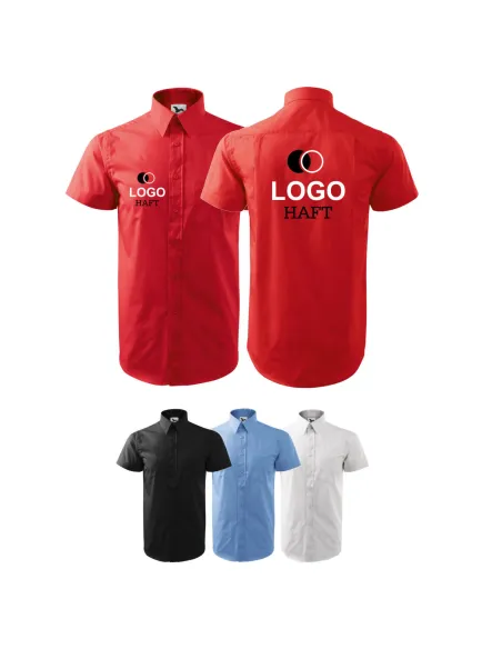 KOSZULA Z WŁASNYM HAFTEM NADRUKIEM LOGO Reklamą