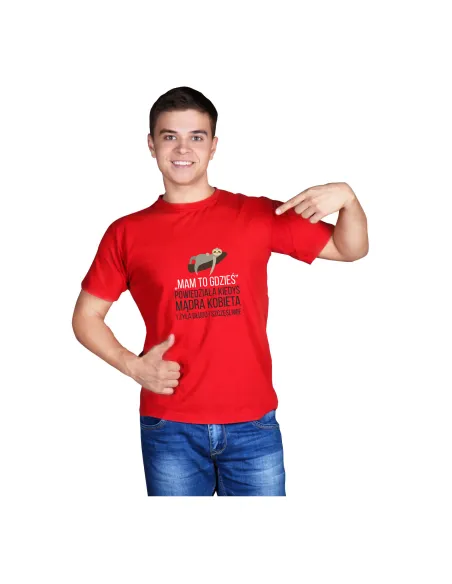 Koszulka z nadrukiem napis PREZENT MAM TO GDZIEŚ
