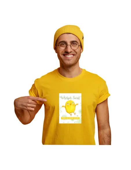 śmieszna Koszulka z nadrukiem PREZENT na Wielkanoc WESOŁYCH ŚWIĄT