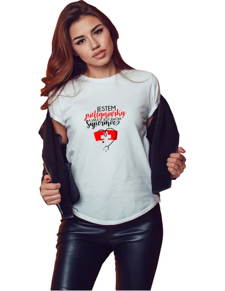Koszulka T-shirt z nadrukiem dla PIELĘGNIARKI