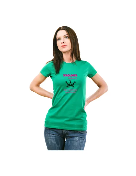 Koszulka T-shirt Prezent na wieczór Panieński z nadrukiem KRÓLOWA IMPREZY