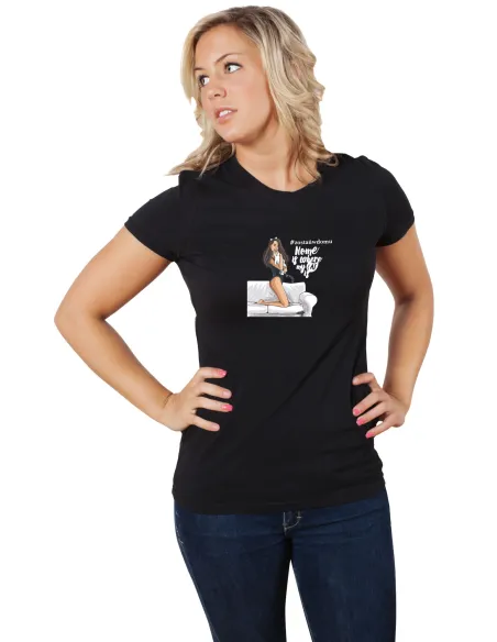 Koszulka T-shirt z nadrukiem HOME IS WHERE MY CAT