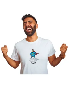 Koszulka z nadrukiem PREZENT dla TATY SUPERBOHATER