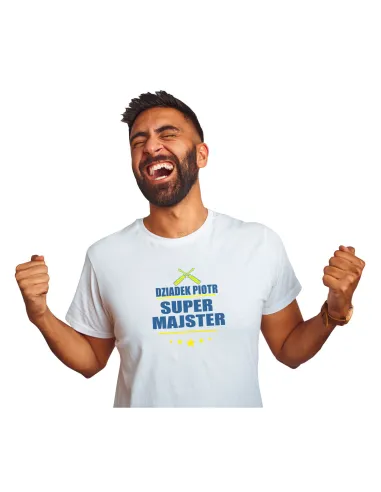 Koszulka z imieniem dla DZIADKA SUPER MAJSTER
